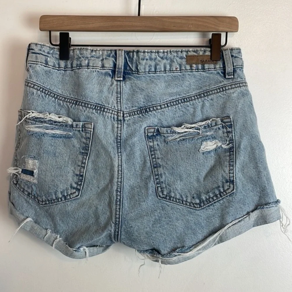 Garage Distressed Stone Wash Denim Shorts 9 - Picture 7 of 11